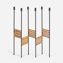 Candelabrum by Arthur Umanoff, c.1955, iron, cane, sold Aug 2023