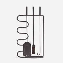 Fireplace tool set by Modern, c. 1960, enameled steel, sold Aug 2023
