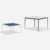 Richard Schultz, Patio dining table, model 3426 and 1966 coffee table, 1966, cast aluminum, enameled steel