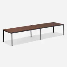 T Angle bench by Florence Knoll, 1956, walnut, enameled steel, sold Aug 2023