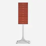 Miniature cabinet, model 5217 by George Nelson & Associates, enameled steel, teak, sold Aug 2023