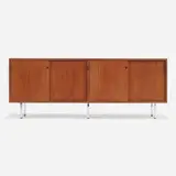 Florence Knoll, Executive Office cabinet, walnut, leather, steel