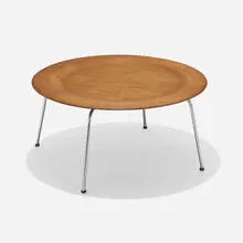CTM by Charles and Ray Eames, walnut plywood, chrome-plated steel, sold Aug 2023