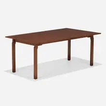 Dining table, model 5722 by Edward Wormley, 1957, walnut, sold Aug 2023