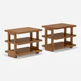 Edward Wormley, Occasional tables, pair, c. 1955, bleached mahogany