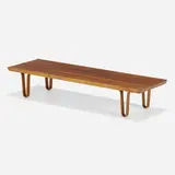Edward Wormley, Long John bench, model 4699, walnut, beech