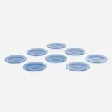 Maurice Heaton, Plates, set of eight, c. 1950, blown glass with enamel