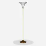 attribution Kurt Versen, Floor lamp, c. 1940, aluminum, brass, enameled brass