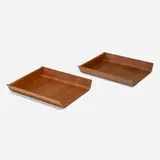 Letter trays, pair by Florence Knoll, molded walnut plywood, sold Aug 2023