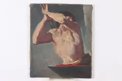 Torso of Man by Nelson Leites, Oil on canvas, sold Feb 2018