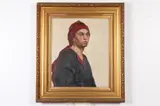 Augusta Langlands, Seated Man with Red Turban, Oil on canvas