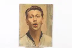 Vito Tomasello, Portrait of Man Singing, Oil on board