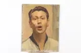 Vito Tomasello, Portrait of Man Singing, Oil on board