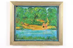 Vern Sebastian, Swimming Hole, Oil on canvas