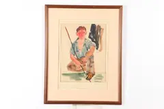 Emmett Edwards, Young Man Resting, Watercolor.