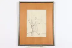 John B. Lear, Male Nude in Tree, MALE NUDE IN TREE, pencil