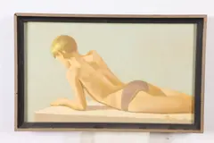 Robert R. Bliss, Boy on Pier in Bathing Suit, Oil on board