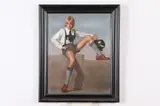 P. Richard Eichman, Boy in Shorts, Oil on canvas
