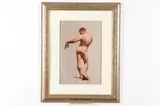 Robert Liberace, Standing Male Nude, Oil on paper