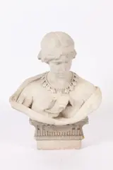 Aristede Petrilli, Cleopatra, Marble sculpture - Height: 17 in
