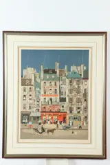 Michel Delacroix, Paris Street Scene, Color lithograph