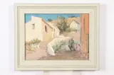 Alan Stenhouse Gourley, Spanish Village Scene, Oil on board