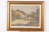 Jacques Claude Hanriot, French Village Scene, Oil on board