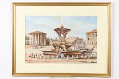 Roberto Gigli, Fountain, Watercolor