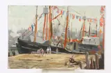 Arnold Whitman Knauth, Italian Day Festival, Oil on board