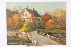 Arnold Whitman Knauth, Bridge Gloucester, Oil on board