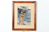 Ari Vanderschoot, Man Blowing Into Conch Shell, Color print