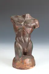 A. Steiner, Male Nude Torso, Terracotta with bronze finish - Height: 9 1/2 in