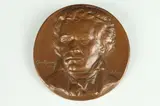 Jeno Jusko, Untitled, BUST OF LUDWIG BEETHOVEN, bronze medallion - Oval: 7 in