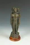 Spanish School, Untitled, THREE MALE FIGURES, signed, inscribed " Asignaciones Familiares 25 anos De Labor" Bronze - Height: 10 in