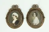 PRINCESS ALEXANDRA DE BAVIERA and MRS by Continental School, Oil on ivorine, sold Mar 2018