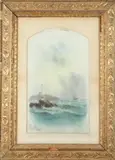 Lighthouse by American School, Pastel in "as is" condition, offered Mar 2018