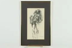 Jack Wheelock, Portrait of Man in Jeans, Pencil