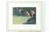 The Swimming Hole by American School, Oil on board, sold Mar 2018