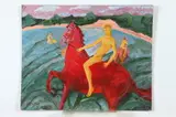 Carlos Catasse, Young Men on Horseback, Oil on board