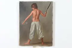 P. Richard Eichman, THREE FIGURES OF BOYS and STILL LIFE: FIVE WORKS, one oil on canvas, two oils on board and two drawings, THREE FIGURES OF BOYS and STILL LIFE: FIVE WORKS, one oil on canvas, two oils on board and two drawings