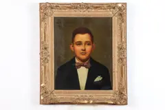 Carr, Portrait of Young Boy in Bow Tie, Oil on canvas