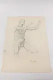Allyn Cox, Male Nude Study of Seated Man, Charcoal on paper.