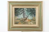 Antonis Karafyllakis, Deer in the Woods, Oil on board