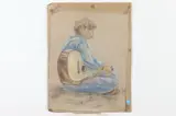 Arthur Prince Spear, PORTRAIT OF BOY WITH GUITAR, signd, Pastel on paper