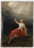 Johannes Adam Simon Oertel, He Is Risen, Oil on canvas in "as is " condition