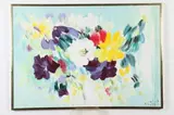 Milia Laufer, Flowers, Oil on canvas