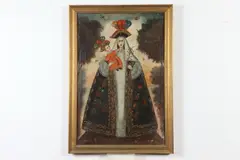 Spanish Colonial School, Madonna and Child, MADONNA AND CHILD, oil on canvas