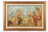 Belgian School, Clowns, Oil on board