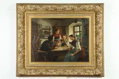 L. Kohrly, Four Women Playing Cards, Oil on canvas