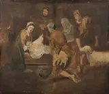 Nativity Scene by Continental School, NATIVITY SCENE, oil study on board, offered Mar 2018